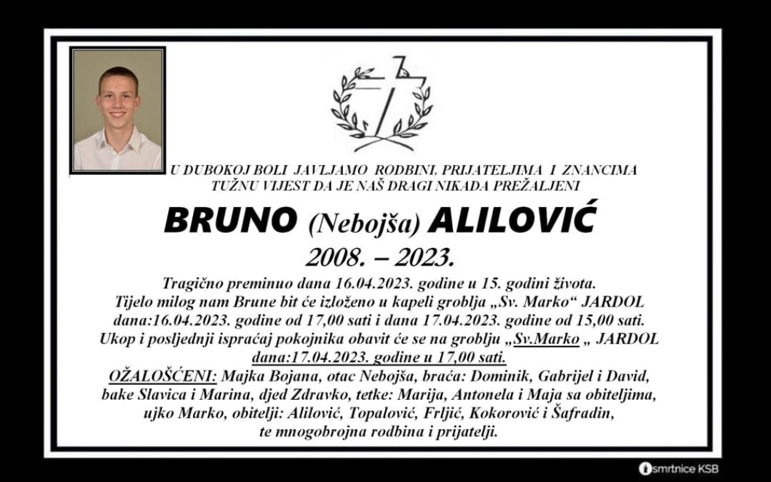 Posljednje zbogom našem Bruni Aliloviću