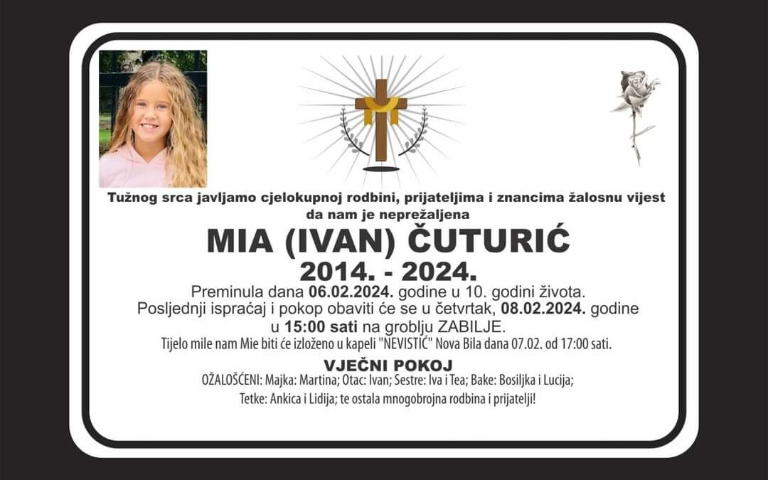 Posljednje zbogom našoj Miji Čuturić