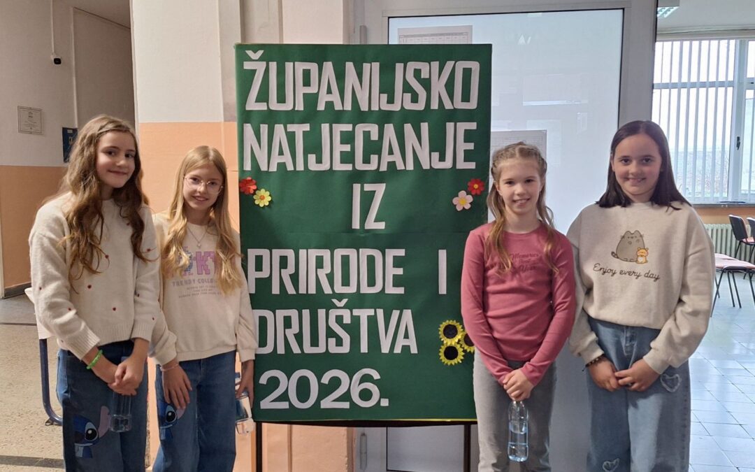 Ponosni smo na naše učenike 4. razreda koji su sudjelovali na županijskom natjecanju iz Prirode i društva! 🌿📚